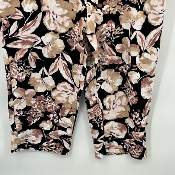 Belle‎ Kim Gravel Pique Fresh Picked Capri Large Black Floral A639670 - Picture 3 of 8